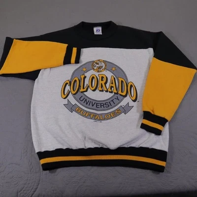 Vintage Colorado Buffaloes Sweater Youth Large Crewneck NCAA Football Logo 7 90s - Image 1 of 4