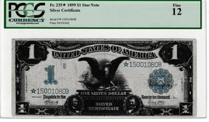 ****STAR**** 1899  $1.00 SILVER CERTIFICATE***F12****STAR**** - Picture 1 of 2