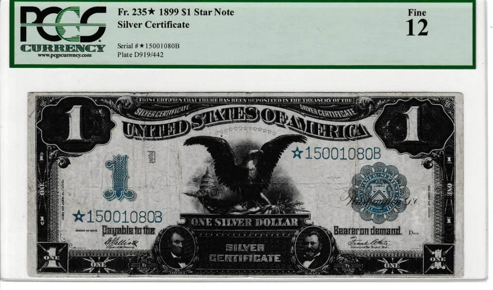 ****STAR**** 1899  $1.00 SILVER CERTIFICATE***F12****STAR**** - Image 1 of 2
