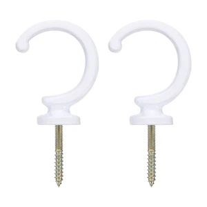 2 piezas soportes para cortinas, ganchos para cortinas de aleación de zinc montados en la pared, blancos - Imagen 1 de 6