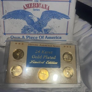 1999 LIMITED EDITION 24 KARAT GOLD PLATED STATE QUARTERS GOLD COLLECTION - Picture 1 of 4