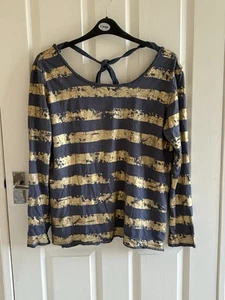 Women’s Love Label Blue & Gold Size 20 Top with Thumb Holes - Picture 1 of 4