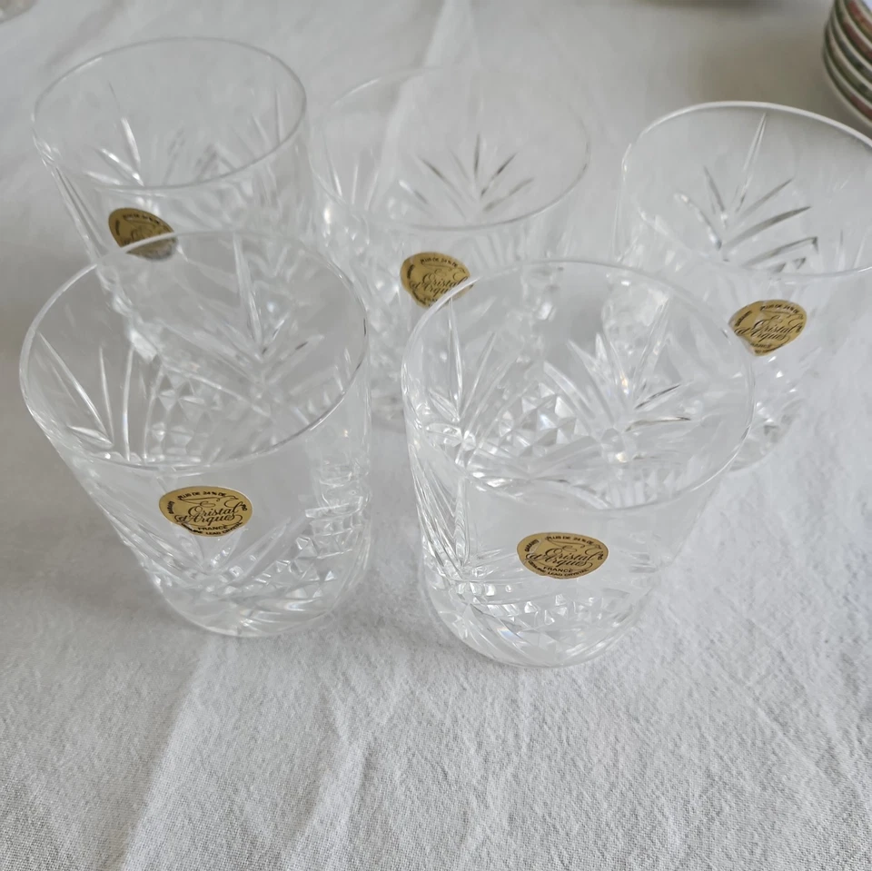 Cristal D'Arques-Durand Danube 5 x Lead Cut Crystal Whisky GlassTumblers - Image 1 of 1