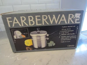 Neu im Karton versiegelt 3 Stück Farberware 2 1/2 Quart Dampfgarer Set mit Deckel Topf USA - Bild 1 von 4