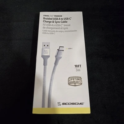 Cable trenzado de carga y sincronización Scosche Strikeline Premium USB a tipo C  Foto 1 de 4