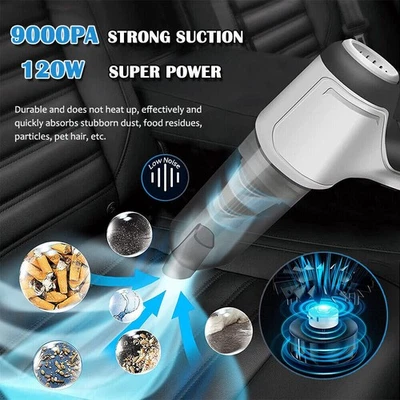 3 in 1 Upgrade Car Vacuum Cleaner Air Blower Wireless Handheld Rechargeable Mini - Image 1 of 4