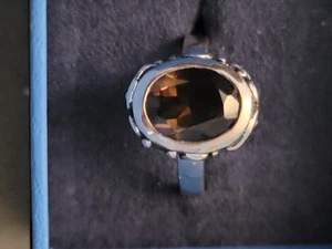 Vintage Ring Sterlingsilber brauner Saphir Stein Gr.7 - Bild 1 von 6
