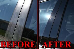 Black Pillar Posts for Volvo S60 11-15 6pc Set Door Trim Piano Cover Window