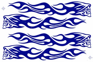 Flame Fire Sticker Sheet Motocross Car, Motorcycle, Skateboard & RC - A4 (297) - Picture 1 of 1