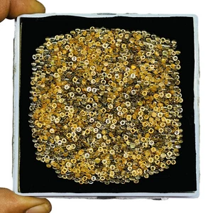 Lotto all'ingrosso 500 pezzi citrino naturale 2 mm cabochon tondo pietre preziose sfuse - Foto 1 di 8