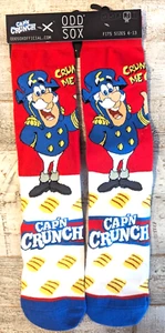Cap'n Crunch Socks, Cereal Captain 90s Retro Men's Unisex 6-13 Crew Length, Gift - Picture 1 of 3