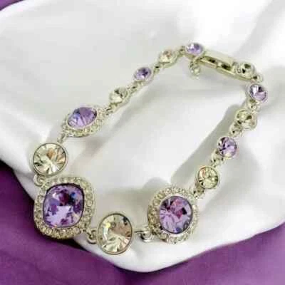 Givenchy Elegant Silver and Purple Crystal Bracelet. Retail $78 - Image 1 of 4