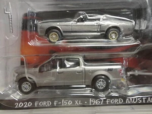 Greenlight 2020 FORD F-150 Pickup + 1967 MUSTANG ELEANOR Silver HITCH & TOW - Picture 1 of 3