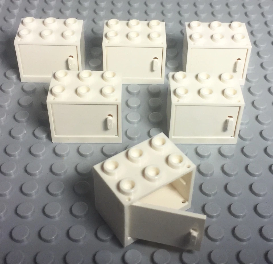 Lego 6 Blanco Armario Contenedor con Puerta 2x3x2 Ciudad Mini Figuras Gabinete de Cocina Foto 1 de 1