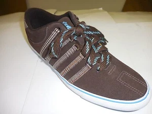 K Swiss Women's Surf & Court Canvas Chocolate/Aquarius and White Low 92169056 - Picture 1 of 5