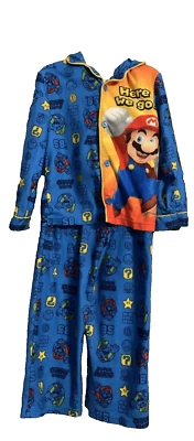 KOMAR KIDS Super Mario Talla 4 NIÑOS FRANELA AZUL JUEGO DE 2 PIEZAS PJ Foto 1 de 4