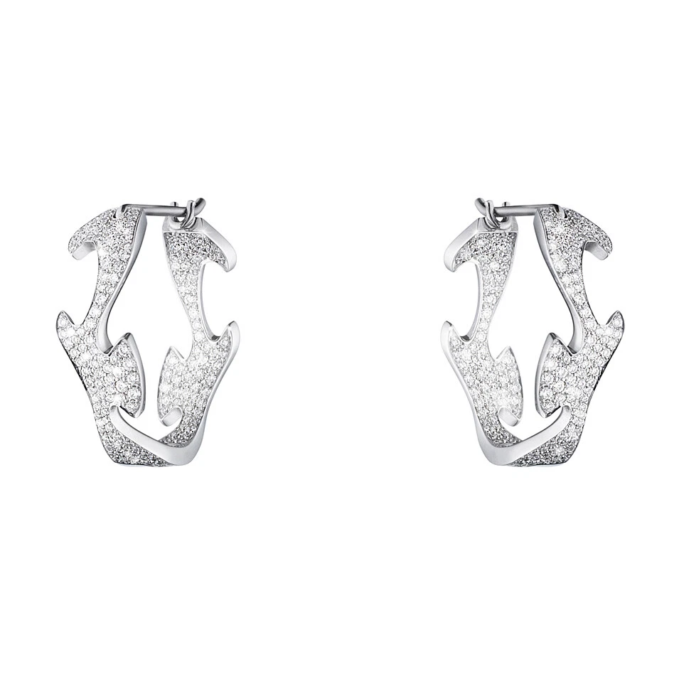 Georg Jensen White Gold Earrings w/ Diamonds - Fusion #1370 - Image 1 of 1