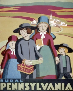 Poster rurale Pennsylvania di poster da viaggio vintage stampa giclée spedizione gratuita - Foto 1 di 3