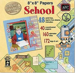 HOTP SCHOOL PAPER + TAGS + ALPHABET 8x8 Scrapbooking Card Making - Picture 1 of 2