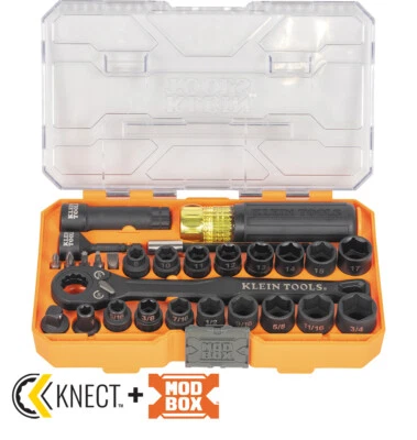 Klein Tools 65400KNECT KNECT Essential Pass Through Impact Socket Set, 28 Pc. - Image 1 of 4