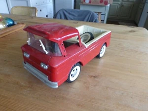 VINTAGE 1960's STRUCTO JEEP RED RAMP SIDE PRESSED STEEL PICK UP TRUCK USA - Picture 1 of 11
