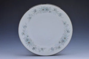 Noritake Inverness 6716 White Blue Flowers Silver Bread Plate - Picture 1 of 3