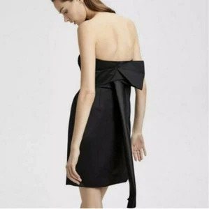 Theory Black Satin Croset Mini Cocktail Dress Size 00 - Picture 1 of 11