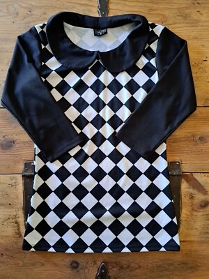 Top Rock Steady Betsy Cuello Mediano Gótico Miércoles Pin-up Rockabilly Retro Mod Foto 1 de 4