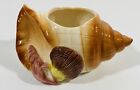 Mccrory Pottery Ceramic Conch Shell Planter Hand Painted Nautical Seashell Vtg