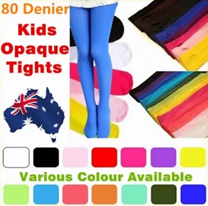 GIRLS OPAQUE KIDS TIGHTS PANTYHOSE HOSIERY STOCKINGS PARTY BALLET DANCE SOCKS - Picture 1 of 21