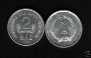 Vietnam 2 HAO KM-12 1976 x 1 Piece NHNNVN  VIETNAMESE World Currency COIN - Picture 1 of 5