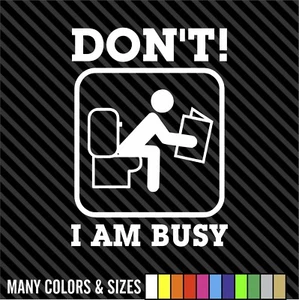Funny Bathroom Sign - Restroom - Vinyl Decal - Wall Art - Car Truck Decal - Mult - Picture 1 of 15