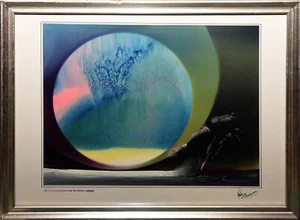 Original Öl auf Papier von artis Memarain, Cosmic Dawn (oder Celestial Orb) - Bild 1 von 3