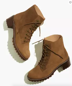 NUEVO EN CAJA MADEWELL Julien Botas de cuero de gamuza con suela con cordones 9 cedro seco $198 - Imagen 1 de 7