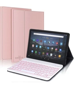 BORIYUAN Keyboard Case for HD 10/HD 10 Plus Tablet 11th Gen 2021 Release 10.1'', - Picture 1 of 8