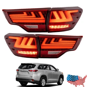 For Toyota Highlander 2014 2015 2016-2019 LED Tail Light Rear Lamp Brake Signal - Picture 1 of 10