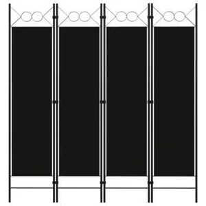 4-tlg. Raumteiler Schwarz 160 x 180 cm O1O5 - Bild 1 von 6