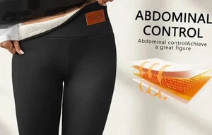 Warm Winter Women's Tight Warm Thick High Waist Warm Leggings Sz. M - Picture 1 of 6