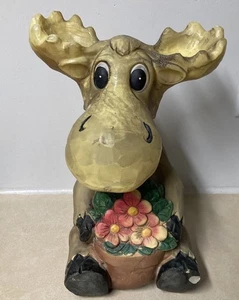 Garten Elch WACKELKOPF Keramik/Blasform Tier Statue Figur Blumen - Bild 1 von 17