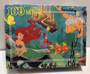 Vintage Disney The Little Mermaid 100 Piece Puzzle Golden Books Ariel Free Ship - Picture 1 of 8