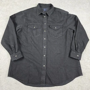 Gap Denim Western Shacket Herren XLT schwarz Druckknopf Hemdjacke Neu mit Etikett Grunge - Bild 1 von 7