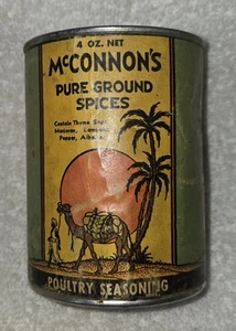 Vintage McConnon's Pure Ground Spices Poultry Seasoning Tin Can - Picture 1 of 6