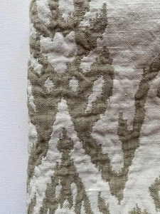 Ralph Lauren Ezra Damask Flax Designer Fabric Remnant 24"x24" - Picture 1 of 3