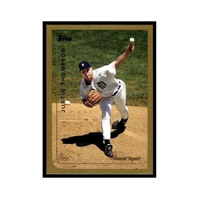 Tarjeta de béisbol Justin Thompson 1999 Topps #44 Tigres de Detroit casi nueva Foto 1 de 3