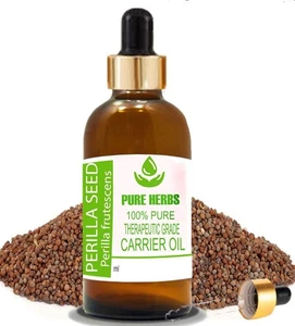 Pure Herbs Perilla Seed 100% Pure & Natural Perilla Frutescens Carrier Oil - Picture 1 of 45