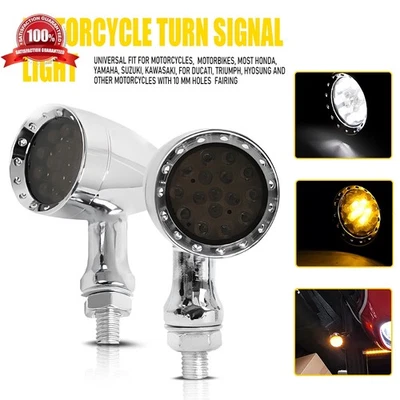 Luz intermitente LED cromada de 2 piezas para Yamaha V Star 250 650 950 1100 Foto 1 de 4