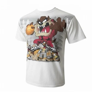 Vintage 1996 Looney Tunes Taz Basketball Jungen weiß Lg doppelseitige Grafik T-Shirt - Bild 1 von 6