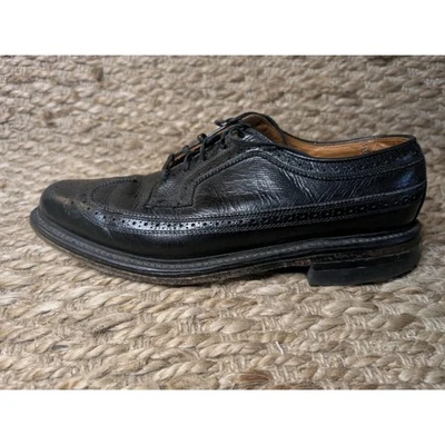 Кожаные черные модельные туфли мокасины Thom McAn O'Sullivans Oxford Brogue размер 8,5 - Изображение 1 из 4