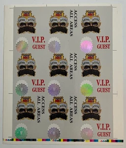 Michael Jackson UNCUT SHEET Of 9 Backstage Passes Dangerous Tour ERROR 1 W3 - Picture 1 of 1