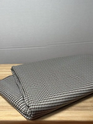 62x66” Fabric Houndstooth Brown White Vintage Knit 60s 70s - Image 1 of 3